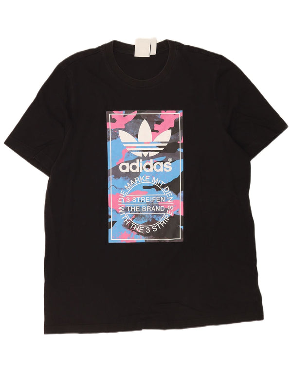 Adidas Hombre Camiseta Gráfica Top XL Algodón Negro