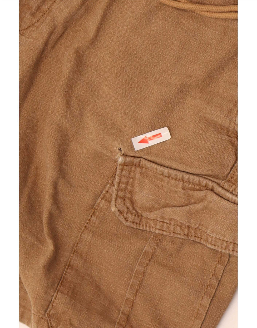 Abercrombie & Fitch Pantalones cortos cargo para hombre medianos W32 Lino marrón