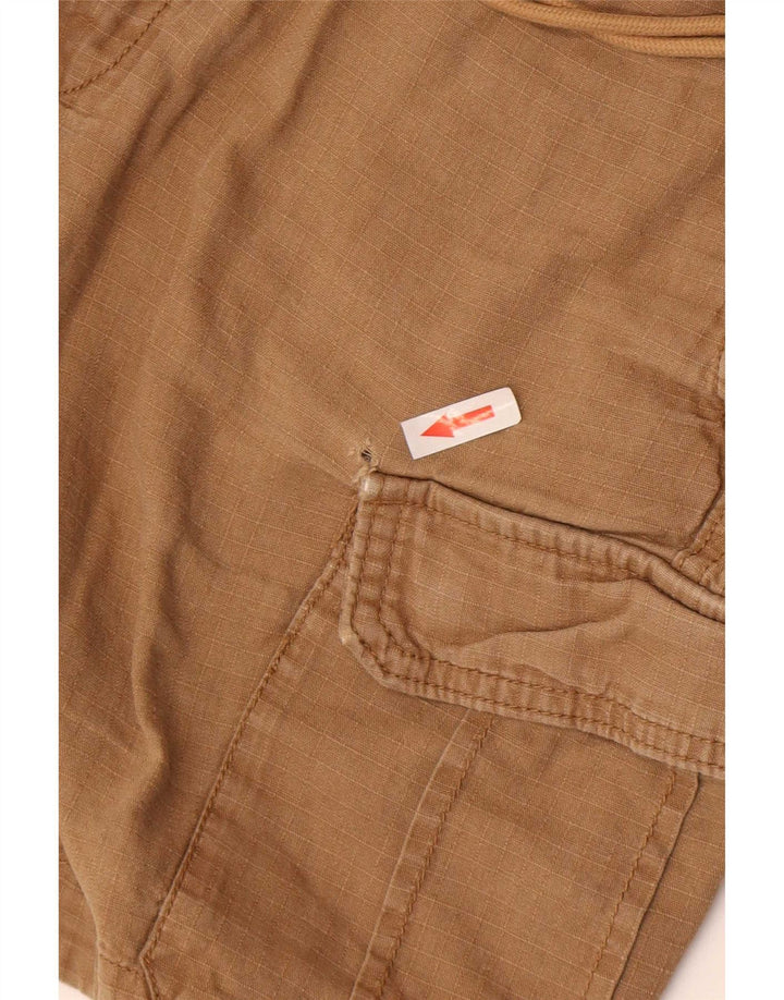 Abercrombie & Fitch Pantalones cortos cargo para hombre medianos W32 Lino marrón