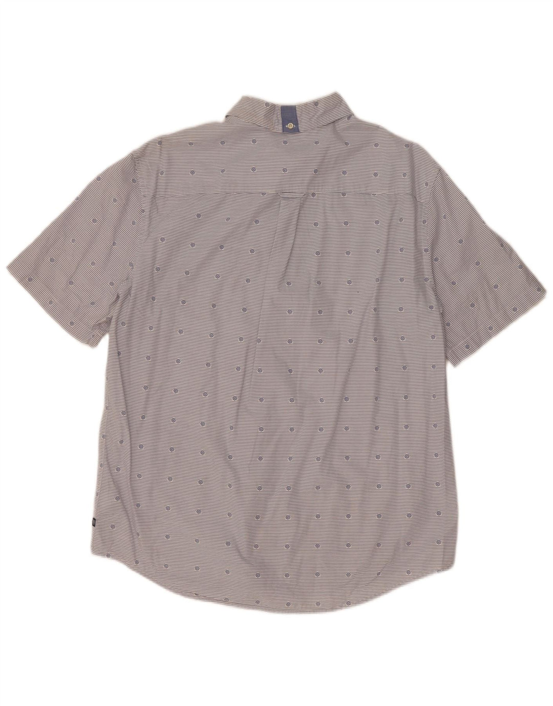 Chaps Camisa de manga corta para hombre grande de algodón a rayas azules náuticas