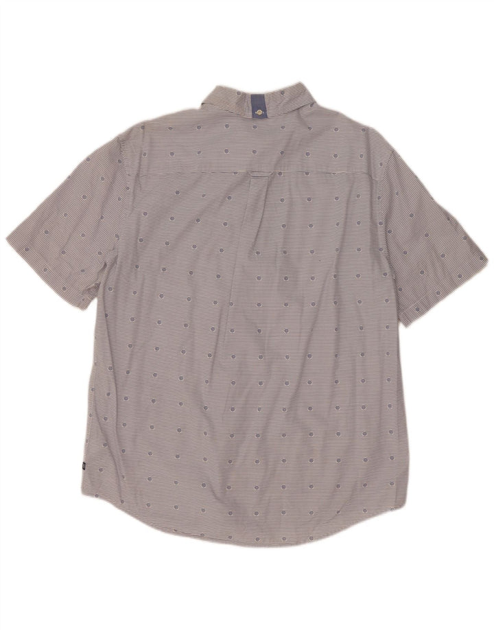 Chaps Camisa de manga corta para hombre grande de algodón a rayas azules náuticas