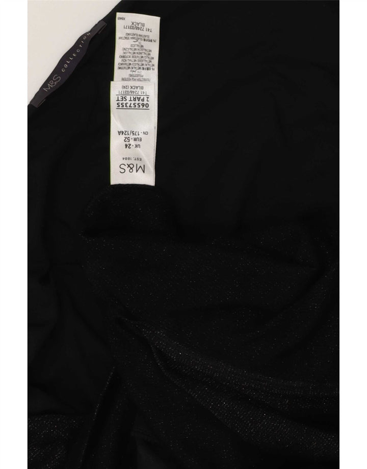 Marks & Spencer Vestido túnica sin mangas para mujer UK 24 4XL Poliéster negro