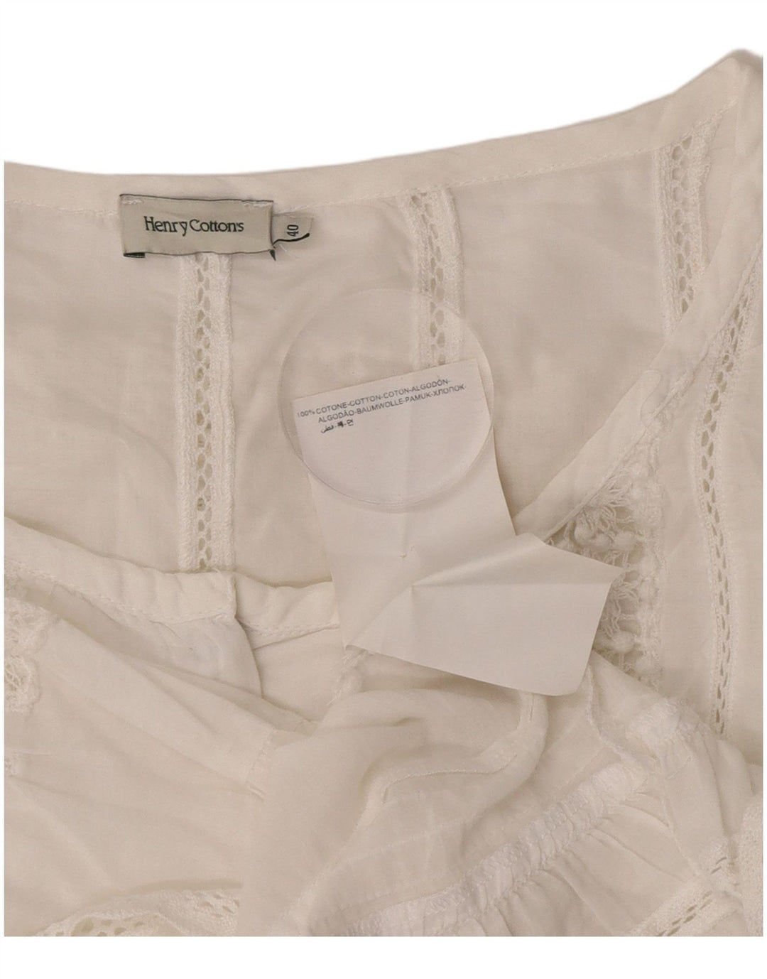 Henry s Top tipo túnica extragrande con manga 3/4 para mujer IT 40 Small White
