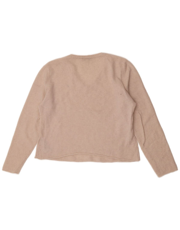 Tommy Hilfiger Suéter Corto con Cuello en V para Mujer UK 18 XL Lana Blanca
