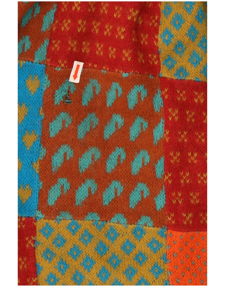 Vintage mujer punto A-Line falda W26 pequeño patchwork multicolor