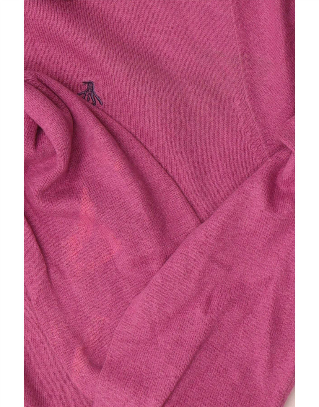 Penguin suéter de cuello redondo para hombre de algodón rosa medio