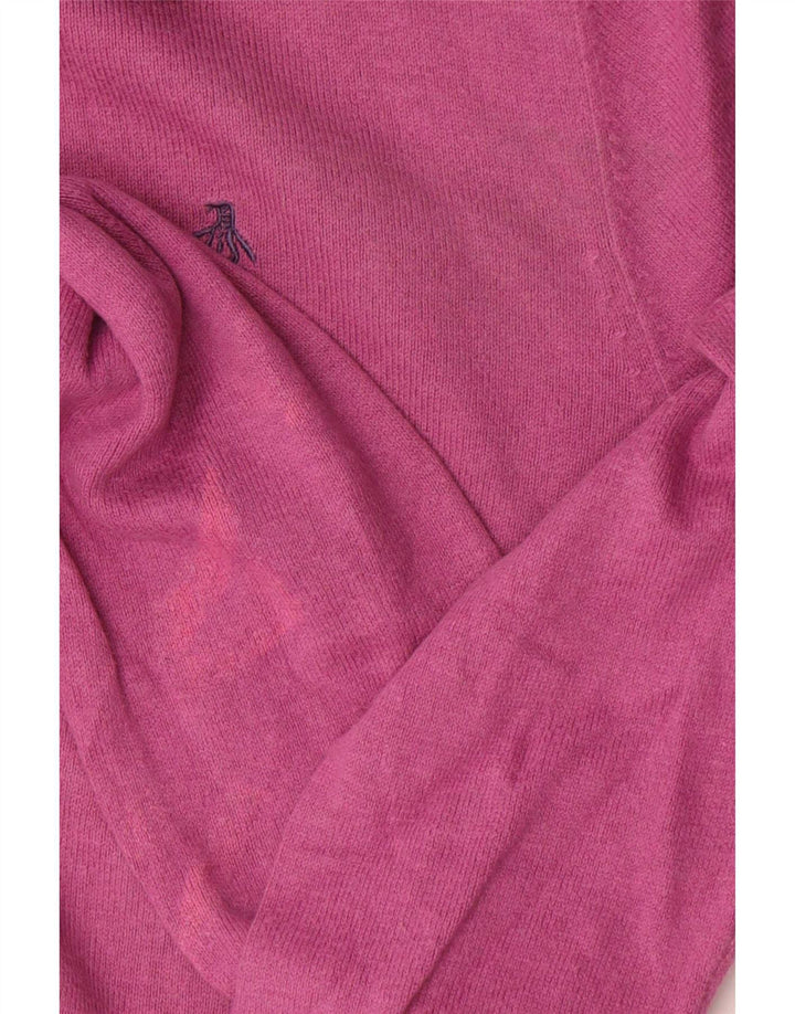 Penguin suéter de cuello redondo para hombre de algodón rosa medio