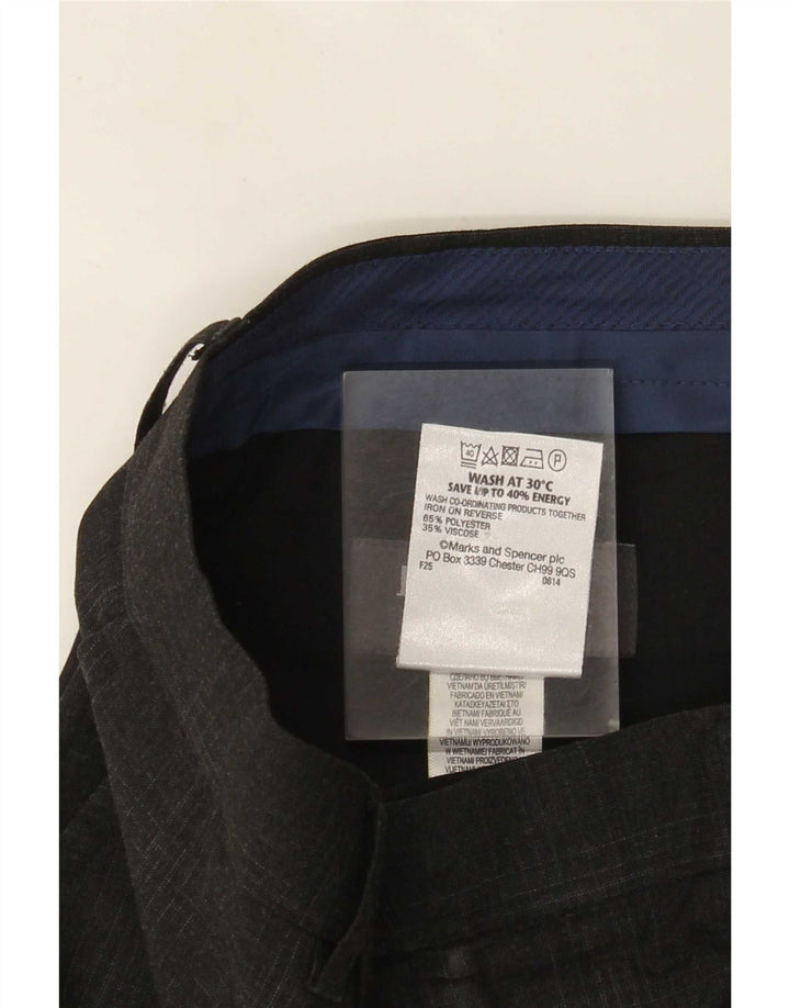 Marks & Spencer Pantalón de traje súper ajustado para hombre W32 L33 Cuadros grises