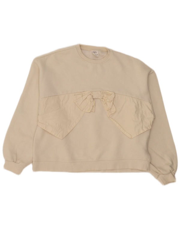 Zara Sudadera Niña Jumper 13-14 Años Blanco Roto Algodón
