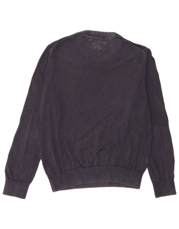 Tommy Hilfiger Suéter de cuello redondo para mujer UK 10 Small Azul marino Algodón