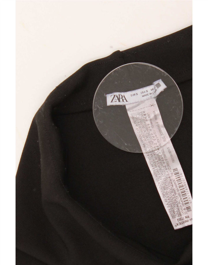Zara Mujer Leggings UK 8 Pequeño Poliéster Negro