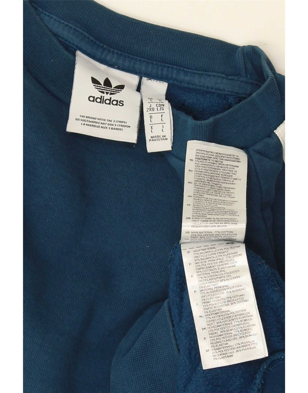Adidas Hombre Sudadera Jumper Grande Azul Algodón