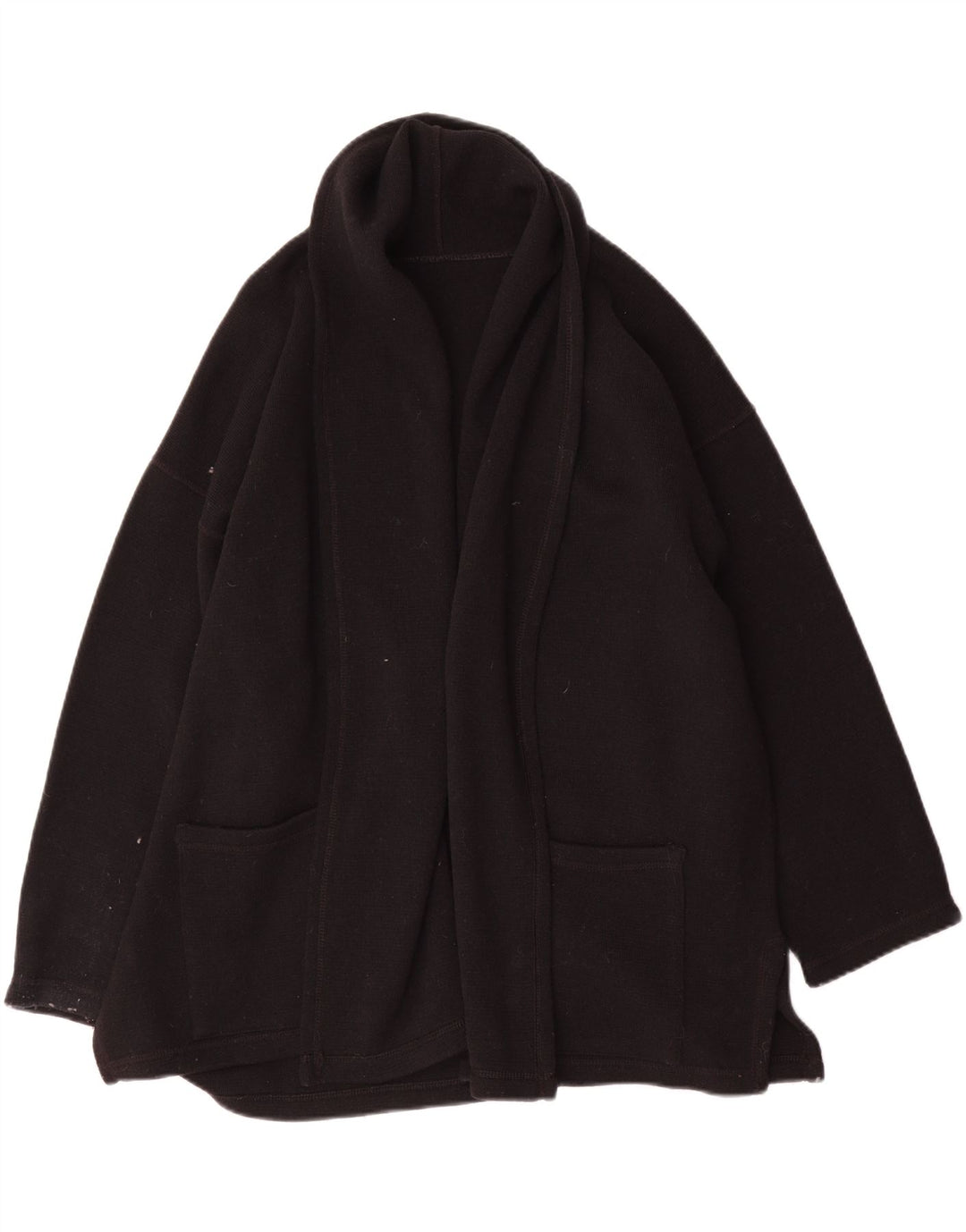 Vintage mujer oversized Cardigan suéter Reino Unido 14 lana negra mediana