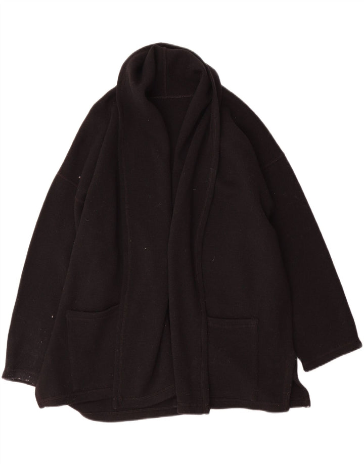 Vintage mujer oversized Cardigan suéter Reino Unido 14 lana negra mediana