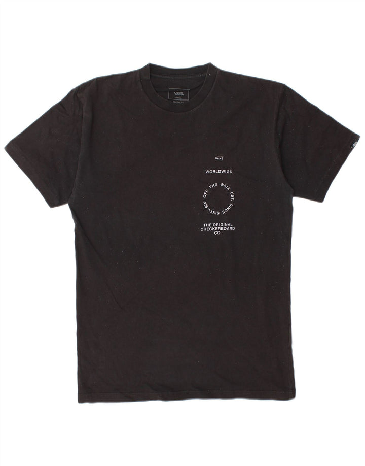 Vans Camiseta con gráfico de corte clásico para hombre, talla mediana, negro