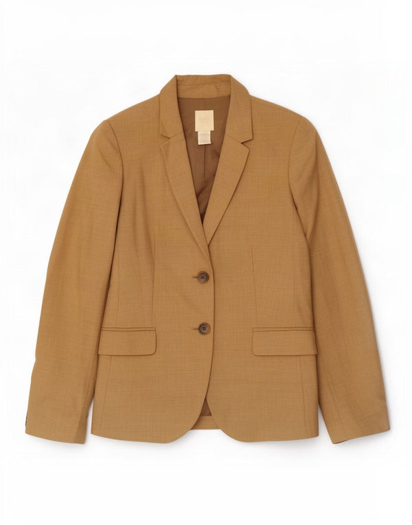 J. Crew Chaqueta Blazer de 2 Botones para Mujer US 10 Grande Lana marrón