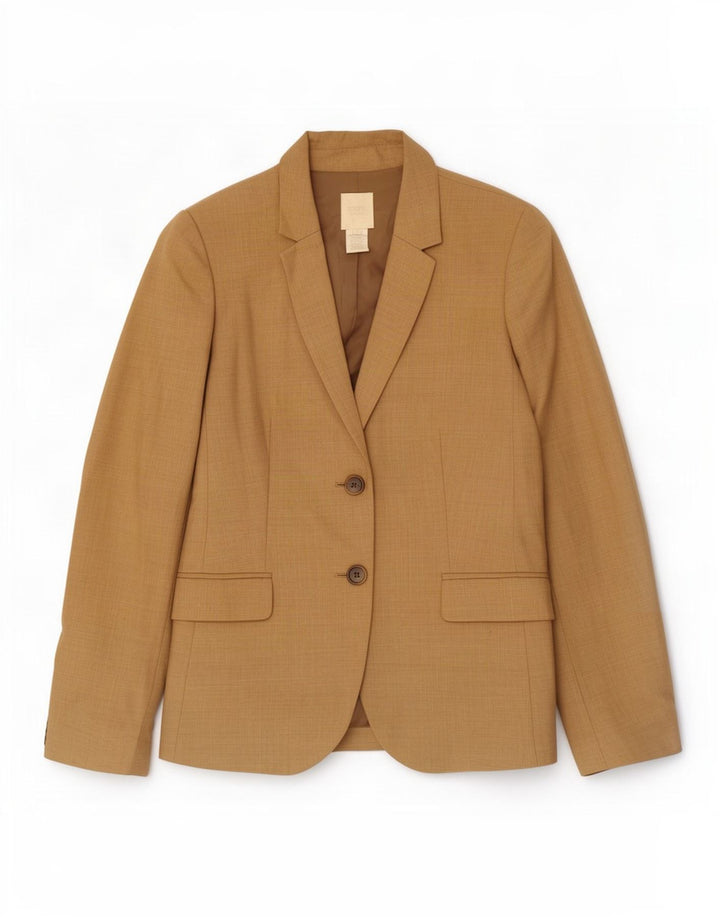 J. Crew Chaqueta Blazer de 2 Botones para Mujer US 10 Grande Lana marrón