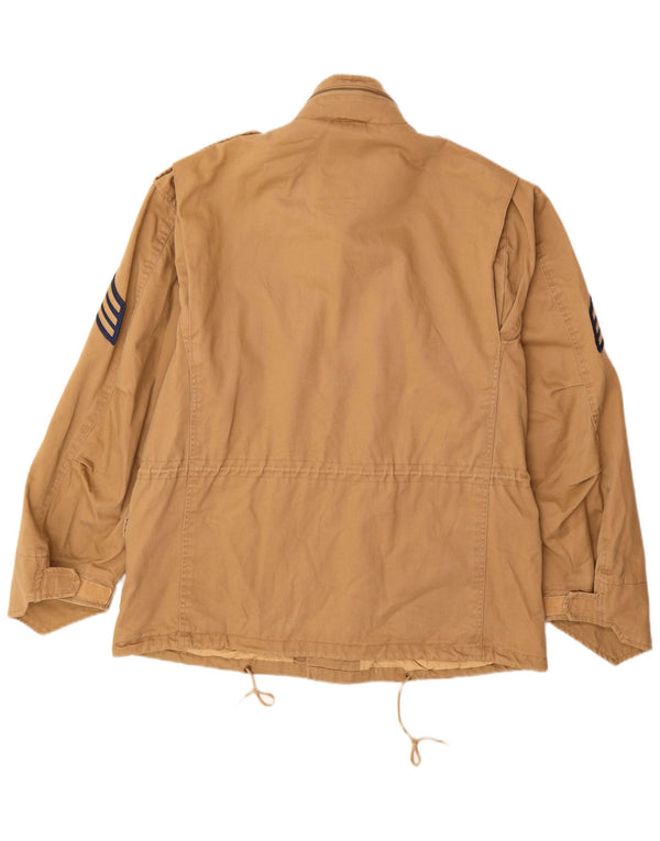 Zara Chaqueta militar con capucha de la Fuerza Aérea de los Estados Unidos para hombre UK 42 XL Beige