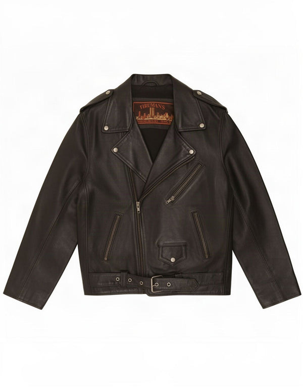 Chaqueta de cuero vintage para hombre UK 38 Medium Black
