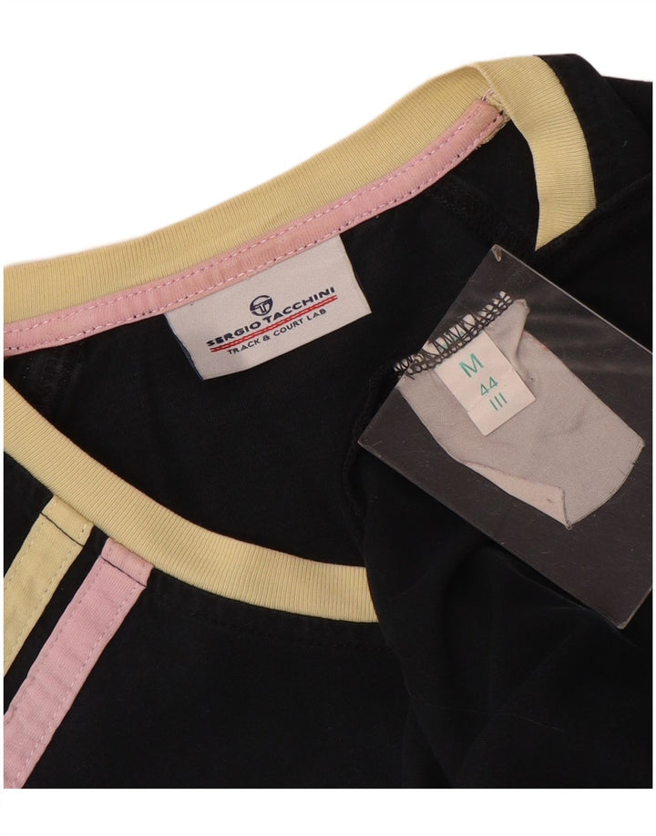 Sergio Tacchini Top gráfico para mujer Manga larga IT 44 Mediano Negro