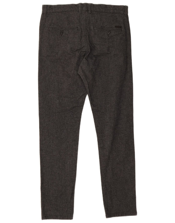 Jack & Jones Mens Slim Chino Pantalones W32 L32 Gris Espiga Viscosa