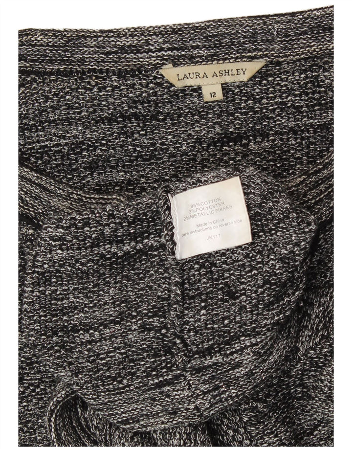 Laura Ashley Jersey Bolero Abierto para Mujer Reino Unido 12 Algodón Gris Medio