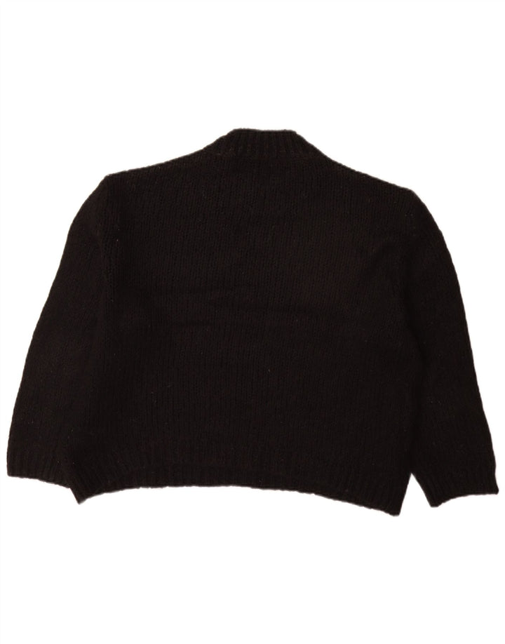 ZARA Jersey oversized con cuello redondo para mujer UK 10 Small Acrílico negro