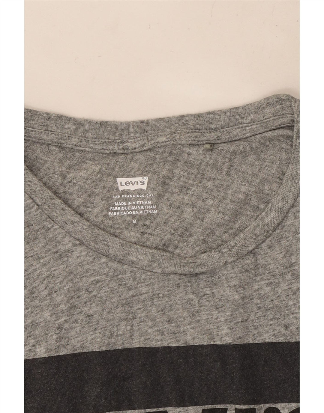 LEVI'S Camiseta gráfica para mujer Top UK 44 Gris medio moteado