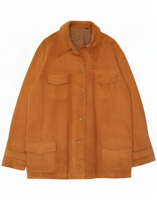 Chaqueta de ante vintage para mujer UK 40 XL Beige