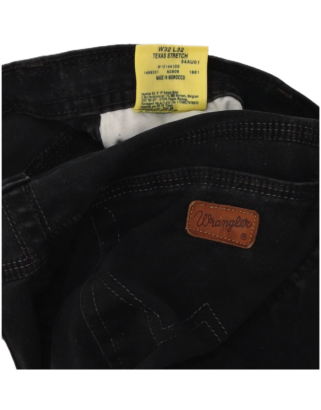 WRANGLER Pantalones casuales rectos elásticos Texas para mujer W32 L32 Negro