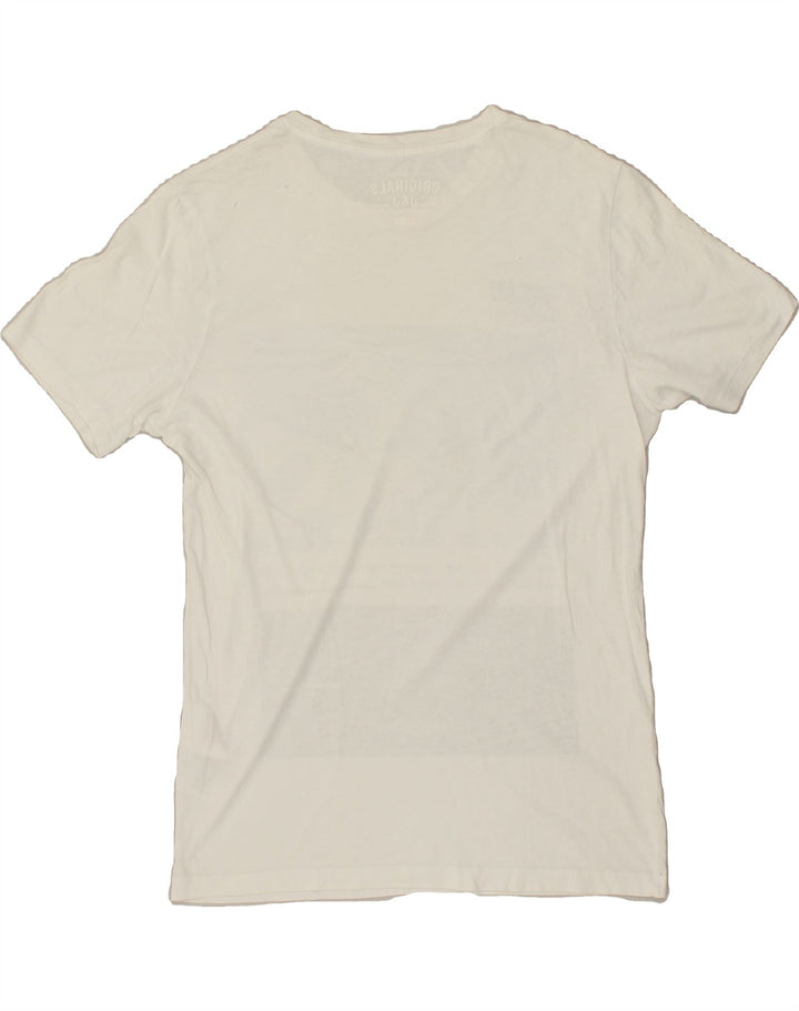 JACK & JONES Mens Graphic T-Shirt Top Small White Cotton Vintage Jack & Jones and Second-Hand Jack & Jones from Messina Hembry 