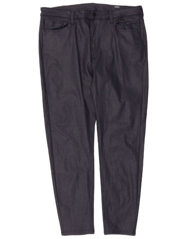 Marks & Spencer Pantalones casuales Ivy para mujer UK 20 2XL W36 L27 Azul marino