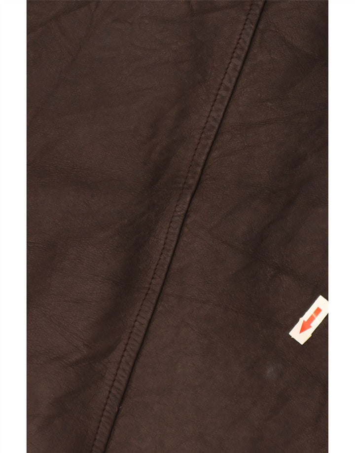 Clinton Chaqueta de cuero para hombre UK 40 Cuero marrón grande