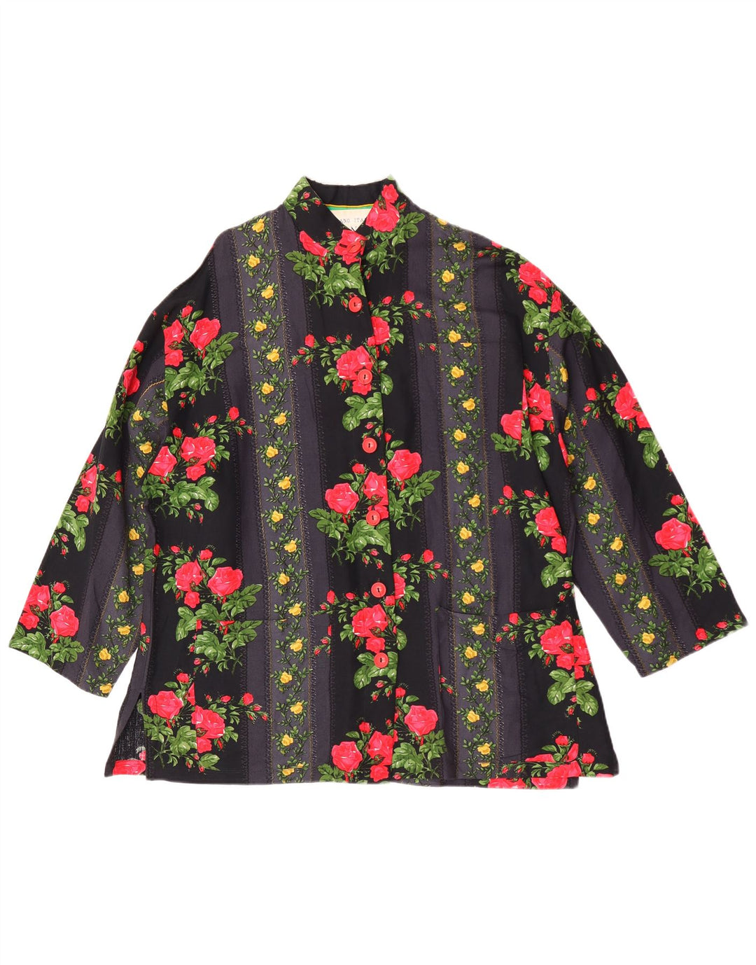 Blusa camisera extragrande de manga 3/4 para mujer Avenue IT 42 Medium Black Floral