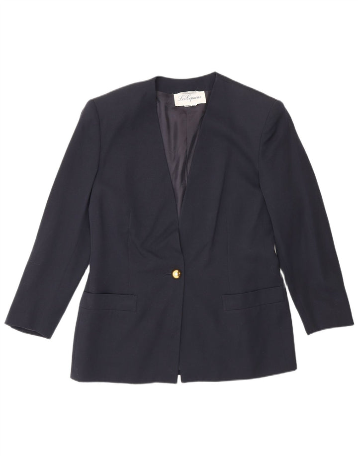 Les Copains Chaqueta Blazer de 1 Botón para Mujer UK 44 Azul Marino Mediano