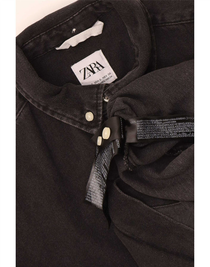 Zara Hombre Camisa Vaquera Small Algodón Negro