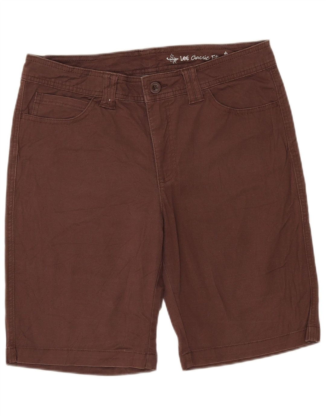 LEE Pantalones cortos casuales de ajuste clásico para mujer W33 grande marrón