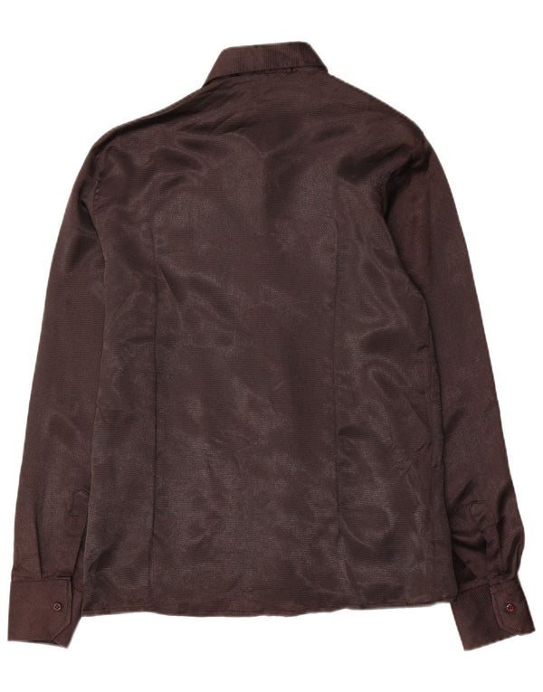 Camisa vintage para mujer Reino Unido 18 XL Algodón marrón