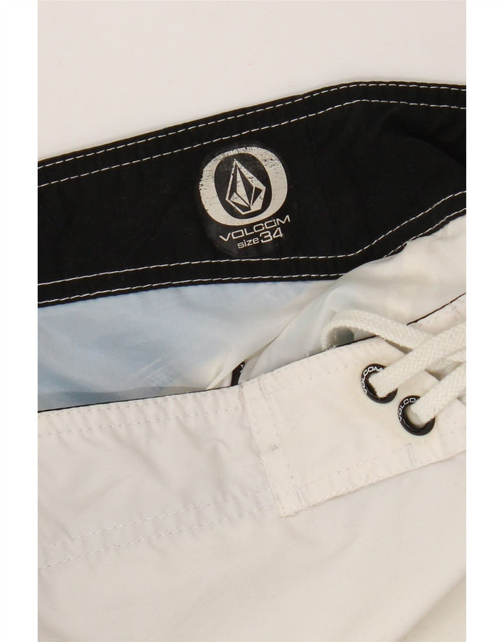 Volcom Bañador con estampado gráfico para hombre, talla grande, color blanco