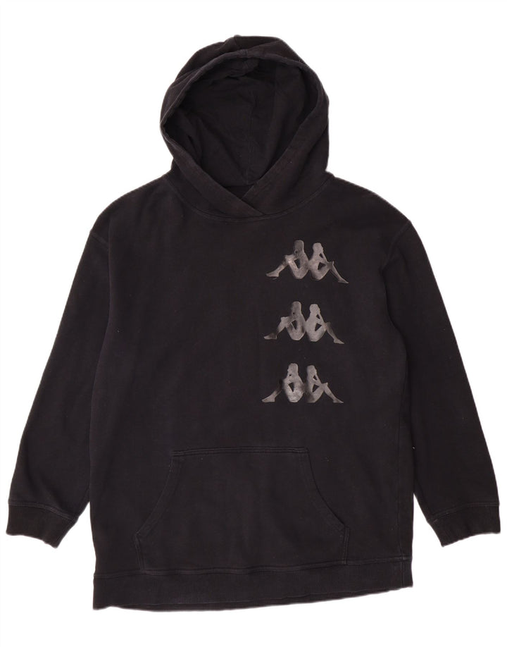 Kappa - Sudadera con capucha para mujer, diseño gráfico, talla 40, color negro