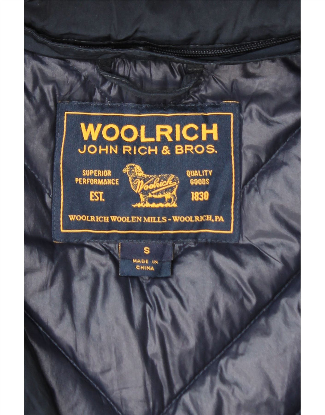 WOOLRICH Womens Hooded Padded Jacket UK 10 Small Navy Blue Vintage Woolrich and Second-Hand Woolrich from Messina Hembry 