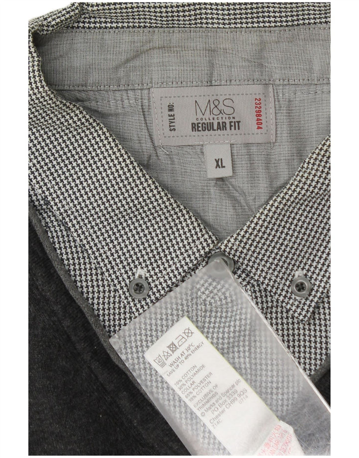 Marks & Spencer Jersey con cuello en V para hombre XL Algodón gris