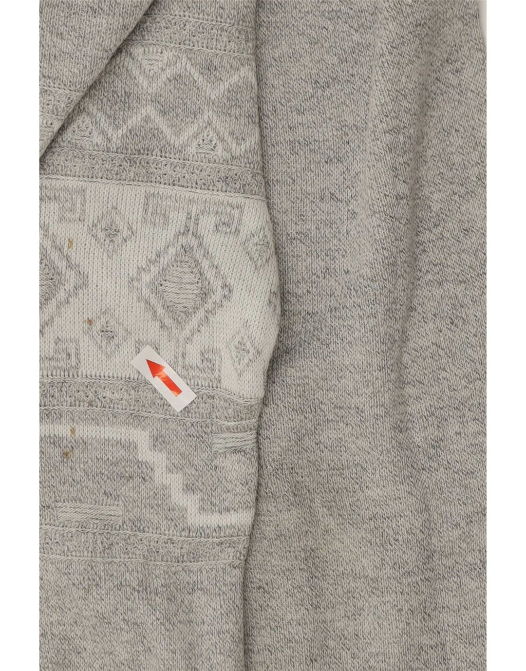 Vintage hombres barco cuello jumper suéter XL gris geométrico