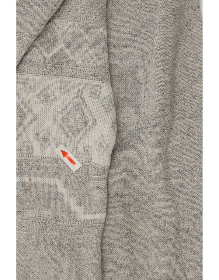 Vintage hombres barco cuello jumper suéter XL gris geométrico