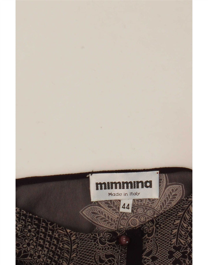 MIMMINA Blusa camisera transparente para mujer IT 44 Medium Black Floral