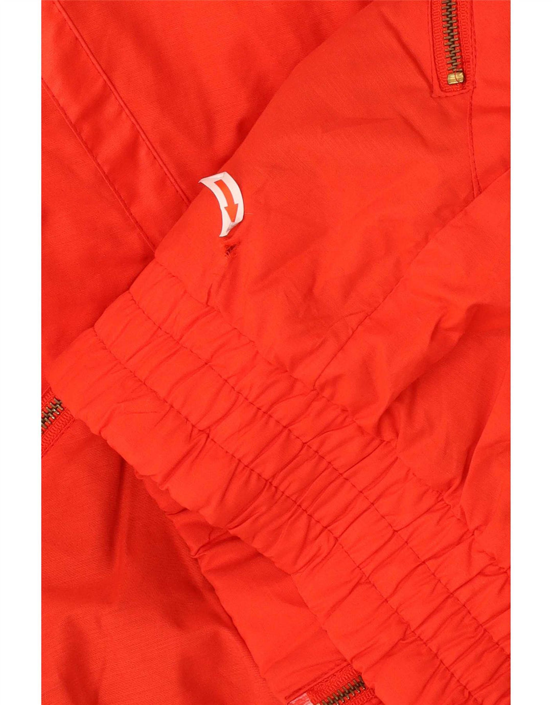Vintage mujer con capucha chaqueta cortavientos de gran tamaño EU 46 XL algodón rojo