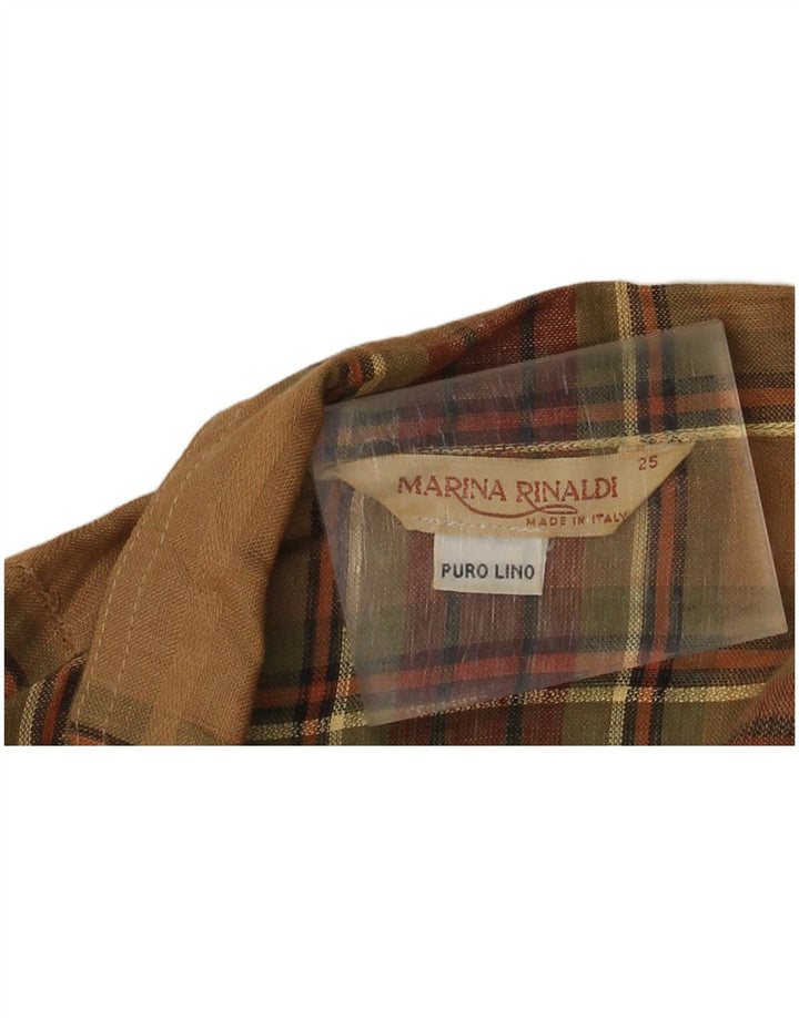 Marina Rinaldi Chaqueta Blazer de 2 Botones para Mujer Talla 25 Grande Cuadros Marrón
