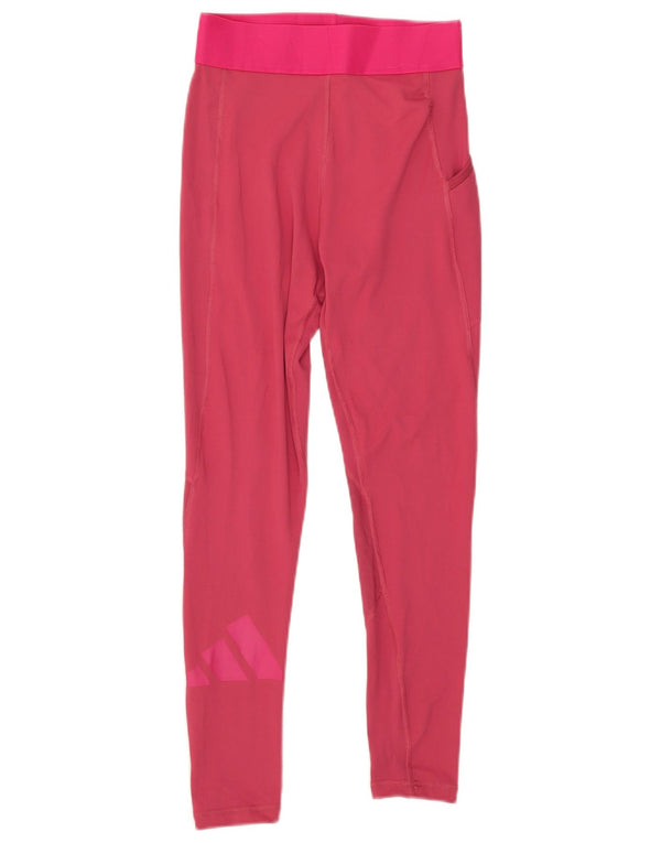 Adidas Leggings gráficos para mujer UK 8 Pequeño poliéster rosa