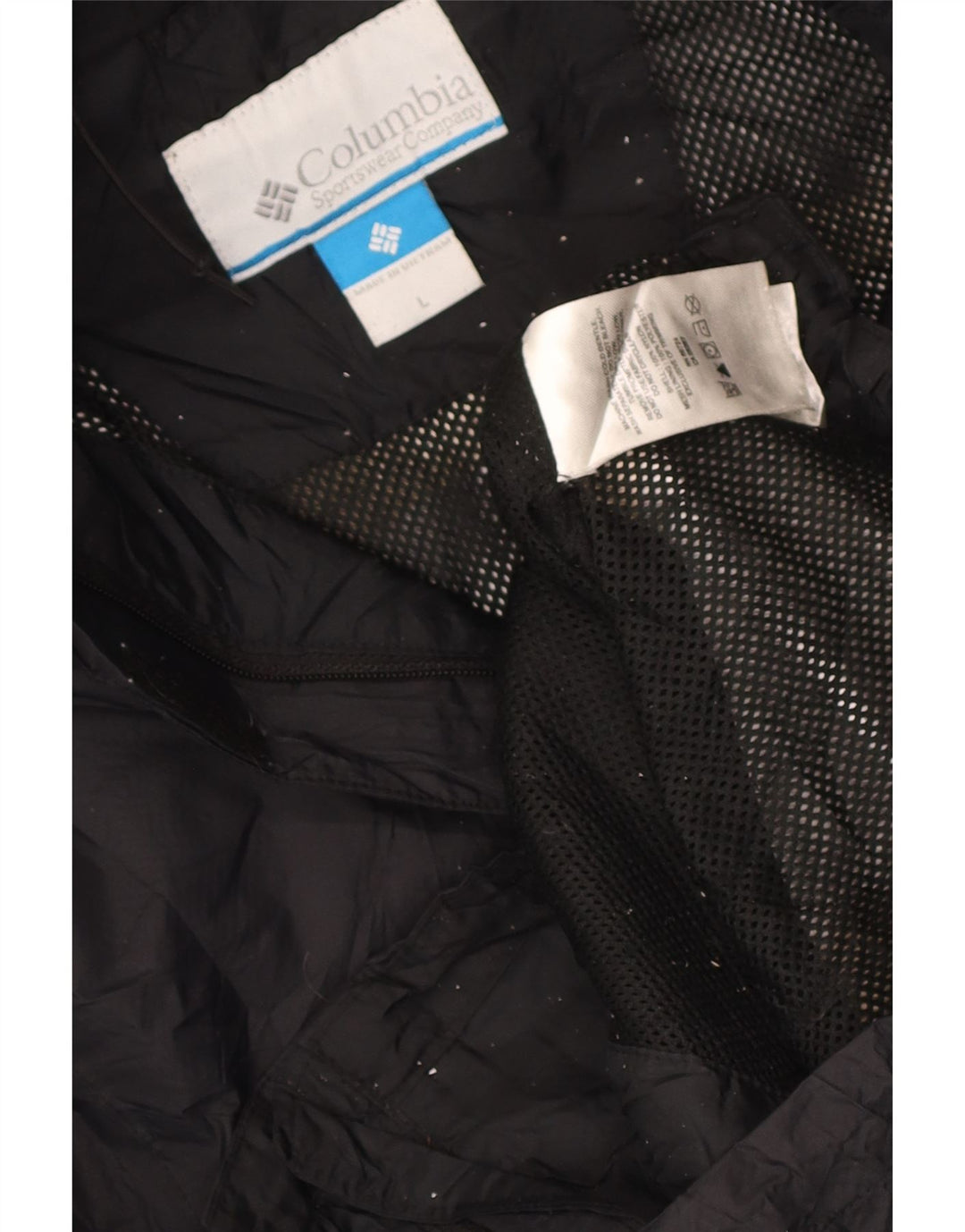 Columbia Chaqueta impermeable con capucha para mujer UK 46 Large Nylon negro