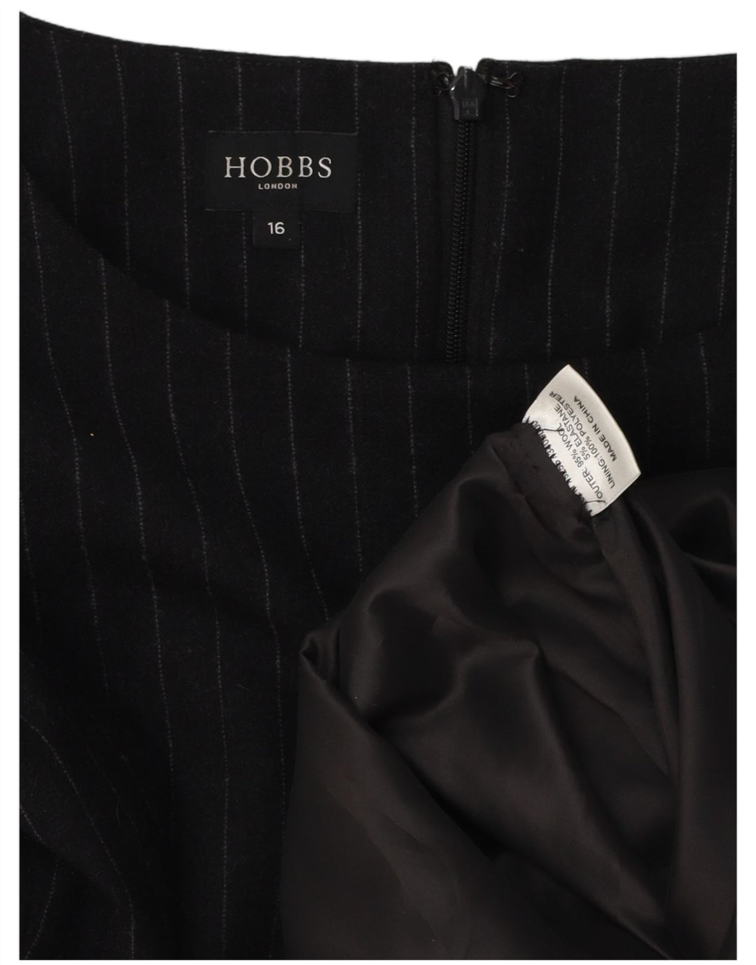 HOBBS Vestido tubo de manga 3/4 para mujer UK 46 Grande Lana a rayas negras